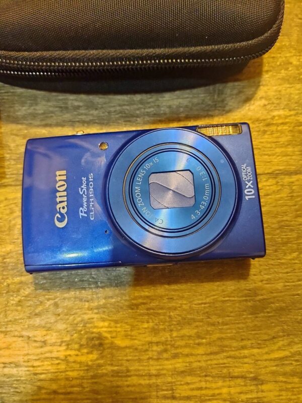 CANON PowerShot ELPH 190 IS IXUS Digital Camera Blue 20MP WiFi 10x Zoom TESTED - Image 2