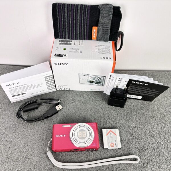 Sony Cyber-Shot DSC-W830 20.1MP 8x Optical Zoom Compact Digital Camera Pink - Image 2